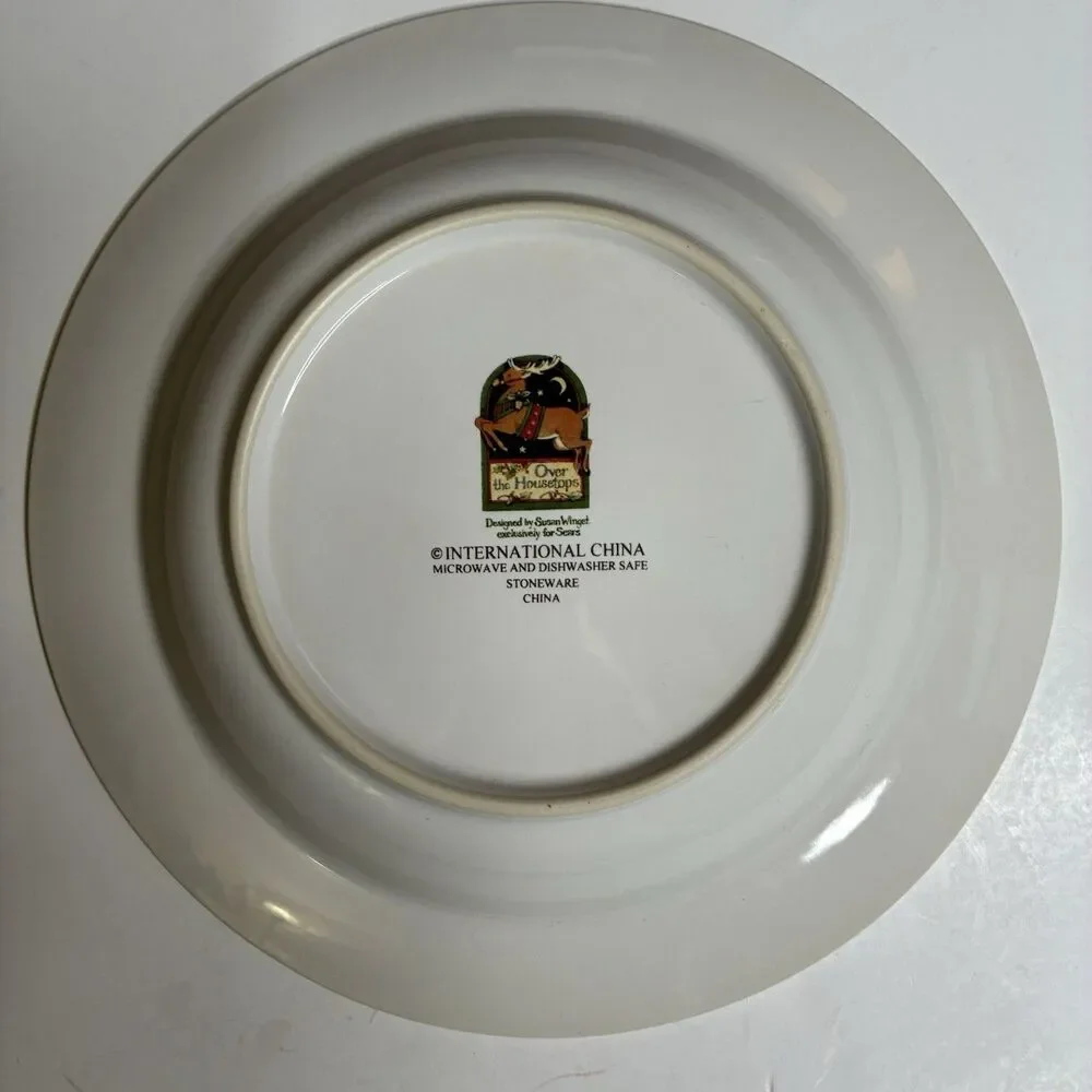 International China Susan Winget Over the Housetops Soup Bowls 9.25” Set Of 4